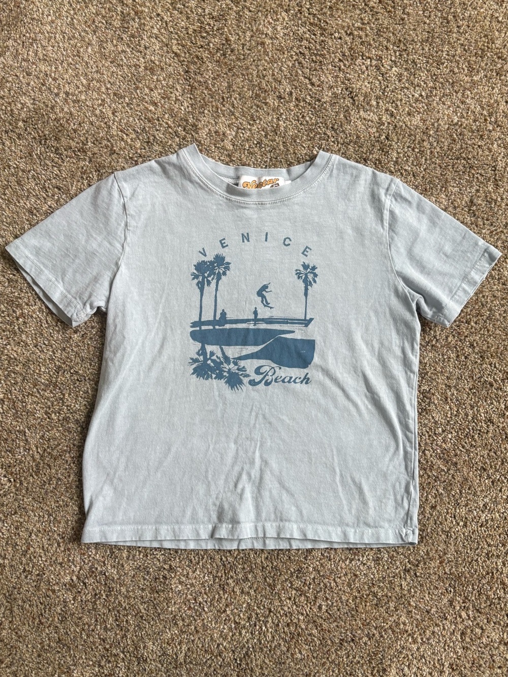 Venice Beach Kids Short Sleeve Tee in Pale Blue